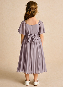 Azazie Gisele Abiti da Ragazza di Fiori Abito A-Line in Chiffon Plissettato Dusk image6