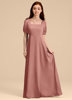 Azazie Briar Junior Robe Trapèze en Satin extensible Arc Rosette image3