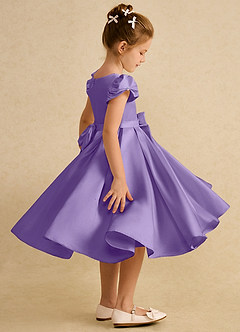 Azazie Pearl Robe Demoiselle D'honneur Fillette Robe Princesse en Mat Satiné Plissée Tahiti image3