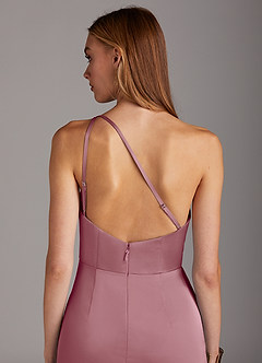 Azazie Mika Final Sale Vintage Mauve Sheath One Shoulder Stretch Satin Dress image5