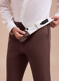 front Ethan Espresso Refined Weave Dress Pants