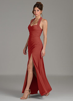 Azazie Destiny Bridesmaid Dresses Terracotta Mermaid Sweetheart Neckline Chiffon Dress image5
