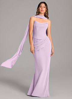 Azazie Sorrel Robes de demoiselle d'honneur Robe Sirène en Mousseline de soie Corset Frostiges Flieder image1