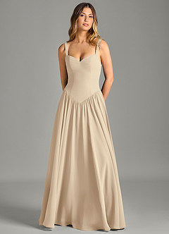 Azazie Evadina Suknie dla druhen Linia A Gorset Szyfon Do ziemi Sukienka image5