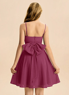 Azazie Bear Junior Mulberry A-Line Pleated Chiffon Dress image2