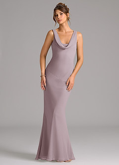 Azazie Rylina Bridesmaid Dresses Dusk Mermaid Pleated Chiffon Dress image1