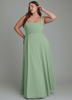 Azazie Shaude Bridesmaid Dresses Matcha A-Line Pleated Chiffon Dress image8