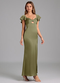 Azazie Demia Bridesmaid Dresses Pistachio Sheath Sweetheart Neckline Stretch Satin Dress image4