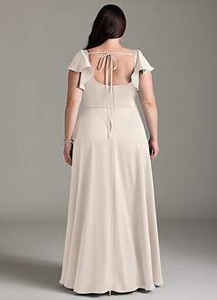 Azazie Bondi Bridesmaid Dresses White Alabaster A-Line Bow Stretch Satin Dress image8