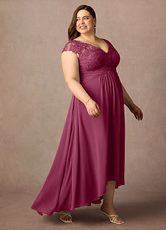 Azazie Irmeli Mère de la mariée Robes Robe Trapèze en Mousseline de soie Dentelle Mûre image4