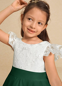 Azazie Vetty Flower Girl Klänningar Klänning A-Line i Tyll Spets image8