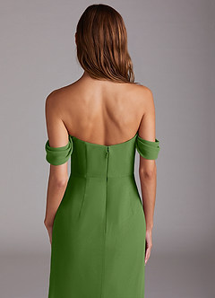 Azazie Saige Bridesmaid Dresses Basil A-Line Off the Shoulder Chiffon Convertible Dress image6