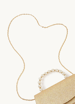 front Glitter And Pearls Handbag