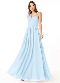 Azazie Dionne Bridesmaid Dresses Sky Blue A-Line Corset Chiffon Dress image4