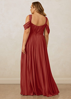 Christian Siriano Bridal for Azazie 1013 Bridesmaid Dresses Terracotta A-Line Off the Shoulder Chiffon Dress image12
