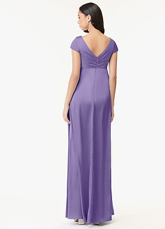 Azazie Allessia Maternity Bridesmaid Dresses A-Line Pleated Stretch Satin Floor-Length Dress image2
