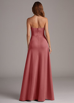 Azazie Wren Bridesmaid Dresses Antique Rose A-Line Strapless Stretch Satin Convertible Dress image5