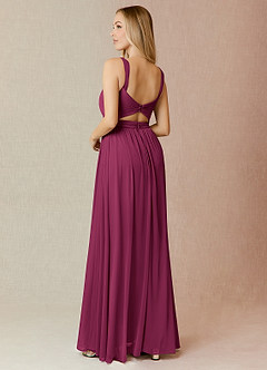 Azazie Reniya Bridesmaid Dresses Mulberry A-Line Pleated Mesh Convertible Dress image2