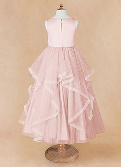 Azazie Sofia Flower Girl Dresses Blushing Pink A-Line Beaded Tulle Dress image9