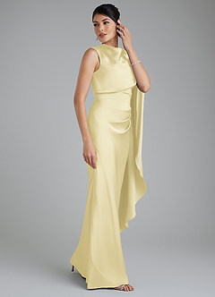 Azazie Taj Robes à essayer chez vous Robe Sirène en Satin extensible Corset Sorbet Citron image6