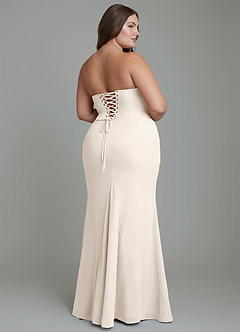 Azazie Sorrel Abiti da Damigella Abito Sirena in Chiffon Corsetto Alabastro Bianco image10