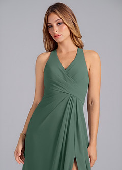 Azazie Dorota Bridesmaid Dresses Sea Moss A-Line Pleated Chiffon Dress image6