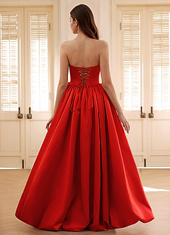 Gwendolyn Red A-line Prom Boned Corset Prom Dress image2