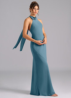 Azazie Velli Bridesmaid Dresses Bermuda Mermaid Bow Chiffon Dress image3