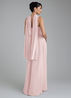 Azazie Alisha Bridesmaid Dresses Blushing Pink A-Line Corset Chiffon Dress image8