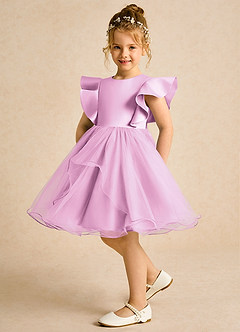 Azazie Chirp Flower Girl Dresses Candy Pink Ball-Gown Tulle Dress image5