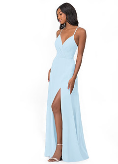 Azazie Everleigh Bridesmaid Dresses Sky Blue A-Line Sweetheart Pleated Chiffon Dress image5