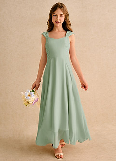 Azazie Oasis Junior Formal Flower Girl Klänningar Klä A-Line i Chiffong Plisserad image3
