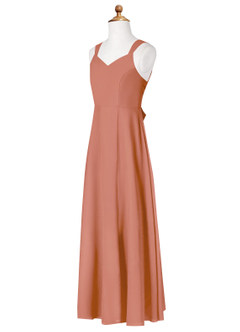Azazie Verna vestidos de dama de honor de maternidad Vestido de Corte En A Cuello en V fruncido Hasta el suelo Gasa image13