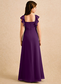 Azazie Soso Girls Formal Robe Demoiselle D'honneur Fillette Robe Trapèze en Mousseline de soie Plissée Grain De Raisin image2