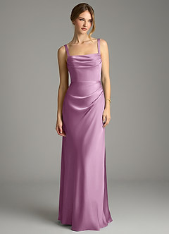 Azazie Alouette Robes de demoiselle d'honneur Robe Sirène en Satin extensible Plissé Glycine image3