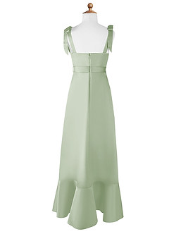 Azazie Barbara Junior A-Linie Schleifen Matte Satin Kleid Blushing Pink image7