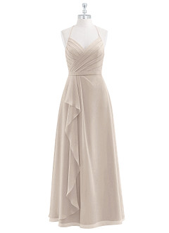 Azazie Dawn Bridesmaid Dresses A-Line Pleated Chiffon Floor-Length Dress image6