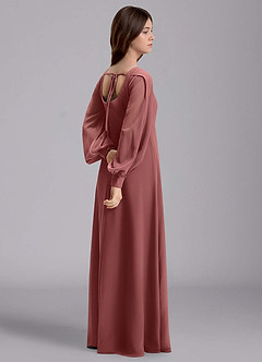 Azazie Bondi Junior Robe Trapèze en Mousseline de soie Blouson Améthyste image6