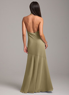 Azazie Lorena Bridesmaid Dresses Moss Green Mermaid Pleated Chiffon Dress image7