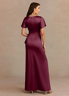 Azazie Robins Abiti per la Madre della Sposa Abito A-Line in Raso Elasticizzato Plissettato Gelso image4