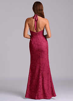 Azazie Valerie Jurken voor thuis passen Jurk van Bloemen Burn-out met Zeemeermin Geplooid Bourgondië image7