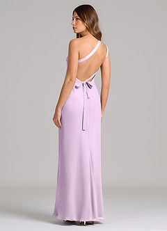 Azazie Monroe 신부 들러리 드레스 쉬스 한쪽 어깨 쉬폰 바닥 길이 드레스 image2