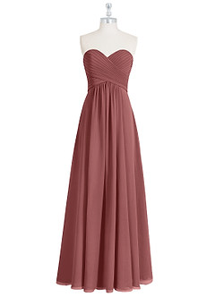 Azazie Yazmin At-home Try On Dresses Desert Rose A-Line Sweetheart Neckline Chiffon Convertible Dress image8