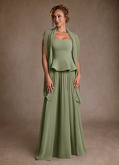 Azazie Josabeth Mother of the Bride Dresses Pistachio A-Line Pleated Chiffon Dress image4