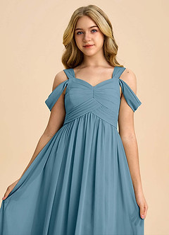 Azazie Lianne Junior Bermuda A-Line Off the Shoulder Chiffon Dress image4