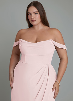 Azazie Johana Abiti da Damigella Abito Convertibile Sirena in Chiffon Spalle Scoperte Rosa Rossore image11