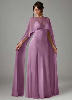 Azazie Stefania Abiti da Damigella Abito A-Line in Raso Elasticizzato Glicine image3