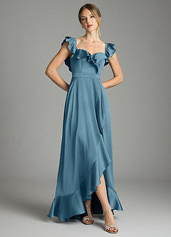 Azazie Lyra Bridesmaid Dresses Bermuda A-Line Off the Shoulder Stretch Satin Convertible Dress image3
