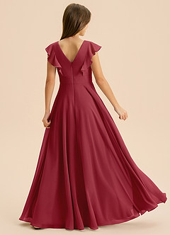 Azazie Anysa Junior Robe Trapèze en Mousseline de soie Rayé Grenade image2