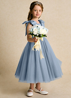 Azazie Serene Flower Girl Klänningar Klänning Balklänning i Matt satäng Rosett image5